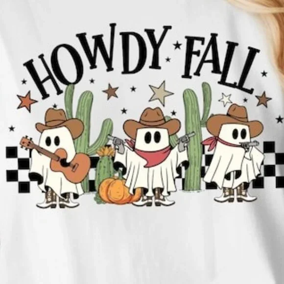 Howdy Fall Shirt, Cute Halloween Shirt, Fall Tshirt - Picture 2 of 4